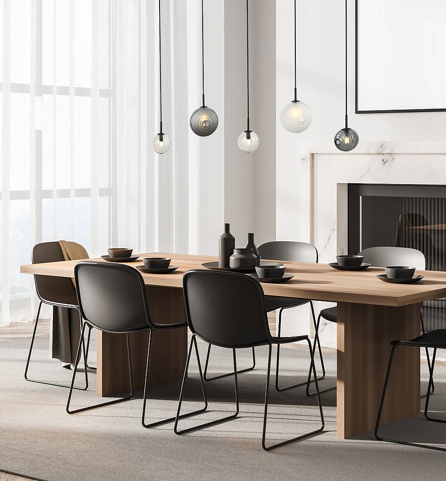 LINE LIGHT 5ΧG9 MAX 5W METAL-GLASS, CLEAR-FROST WHITE-SMOKED