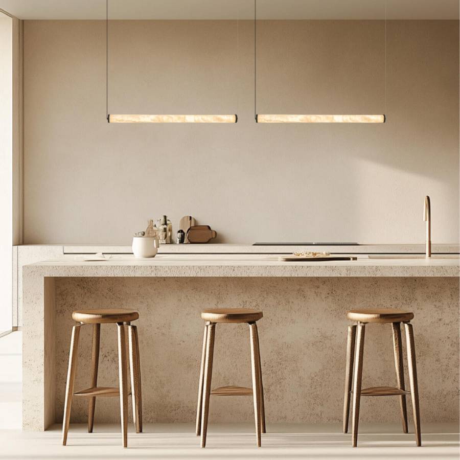 PENDANT LED LINE LIGHT 23W 3000K TRIAC SANDY BLACK - ALABASTER