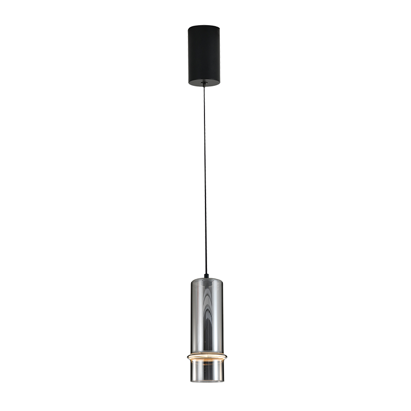 PENDANT LED LIGHT 6W 3000K SANDY BLACK - SMOKED GLASS
