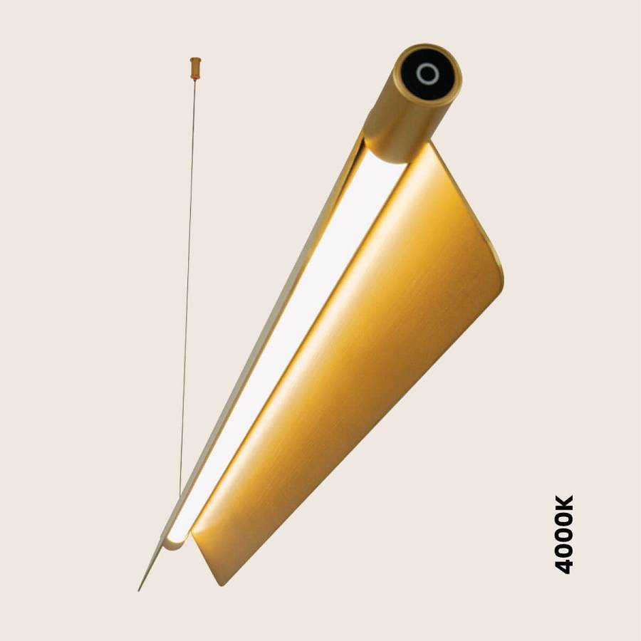 PENDANT LED LIGHT 22W 3000K-4000K-5700K BRUSHED GOLD MOVABLE LIGHT DEFLECTORS