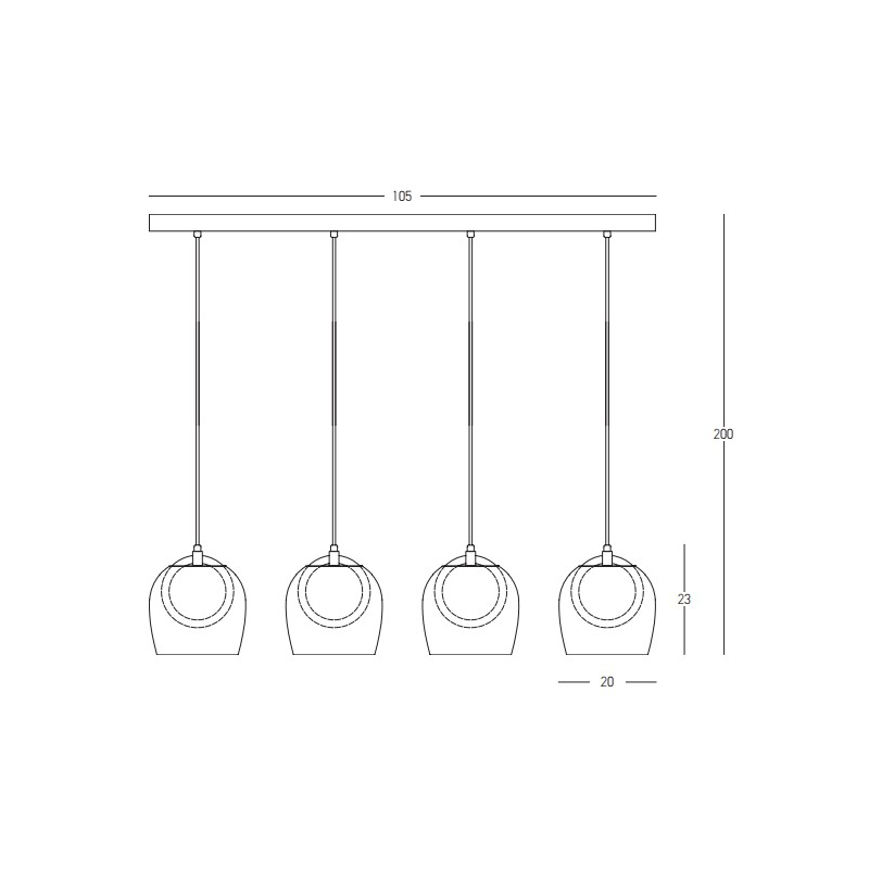 LINE LED LIGHT 24W 3000K METAL-GLASS