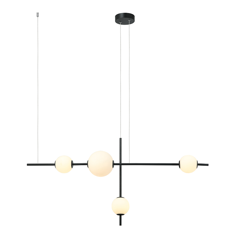 LED PENDANT LIGHT  19W 3000K GLASS & METAL  WHITE-BLACK