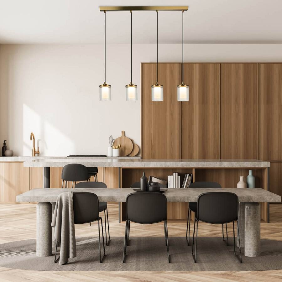 LINE LED LIGHT 29W 3000K METAL-GLASS GOLD