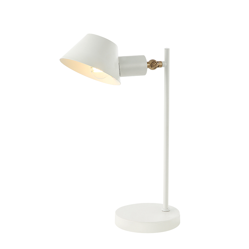 TABLE LAMP E27 MAX 25W IRON   WHITE -GOLD COLOR  ON/OFF SWITCH