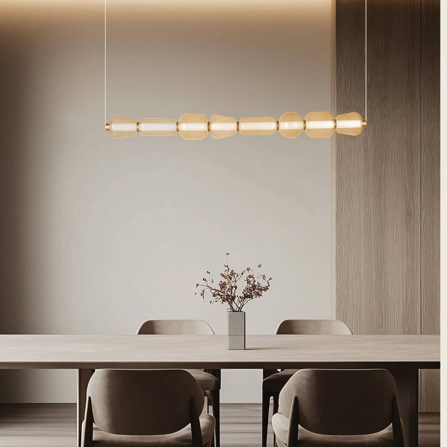 PENDANT LED LIGHT 37W 3000K METAL-GLASS, GOLD-CHAMPAGNE