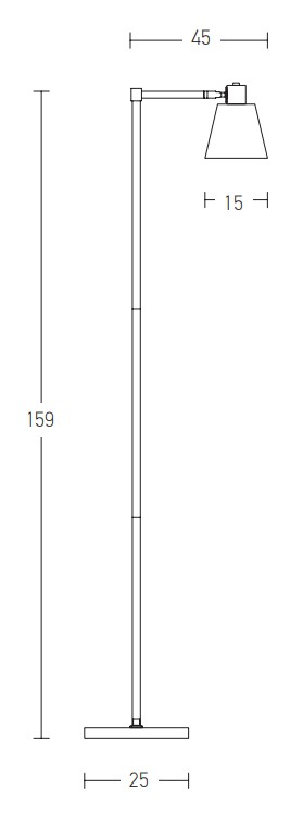 FLOOR LAMP E27 MAX 25W IRON BLACK -GOLD CLASS  ON/OFF SWITCH