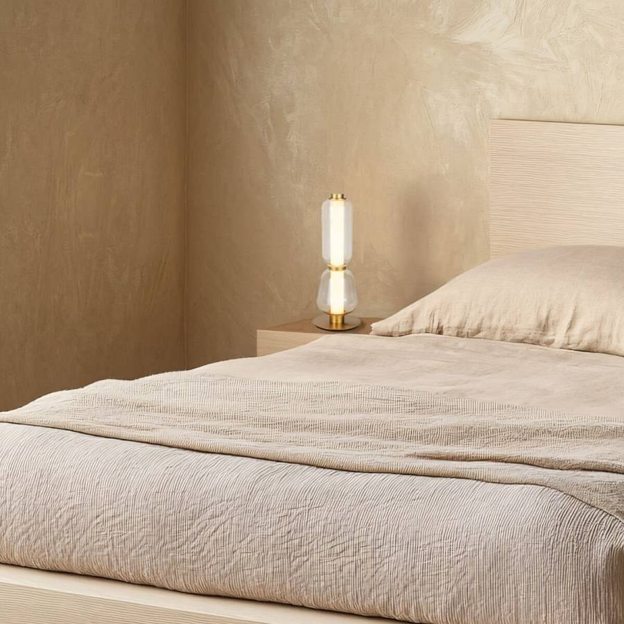 TABLE LED LIGHT 7W 3000K METAL-GLASS,GOLD-CHAMPANGE