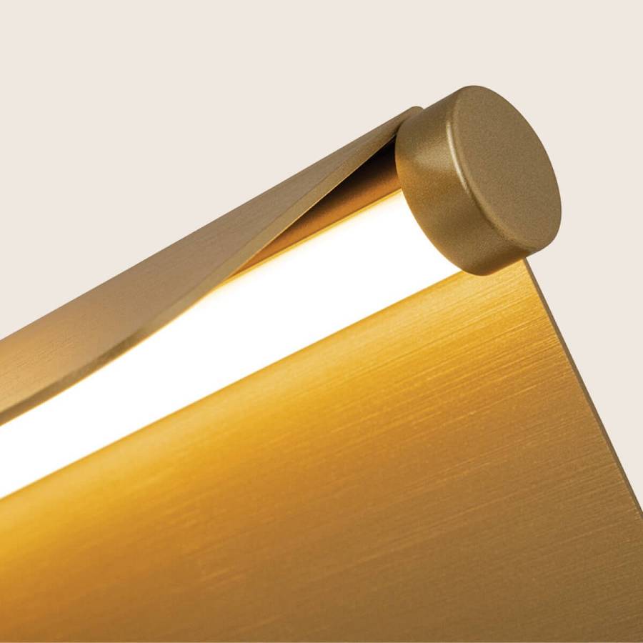 FLOOR LED LIGHT 12W 3000K BRUSHED GOLD MOVABLE LIGHT DEFLECTORS STEP DIMMING