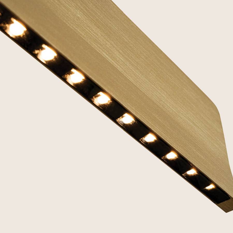 PENDANT LED LINE LIGHT 46W 3000K TRIAC BRUSHED GOLD -ALUMINIUM - BLACK METAL