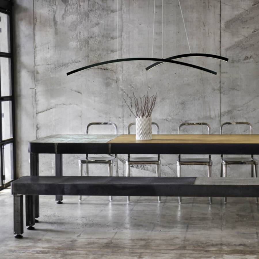 LED PENDANT LIGHT 41W 3000K   ALUMINΙUM &ACRYLIC  BLACK