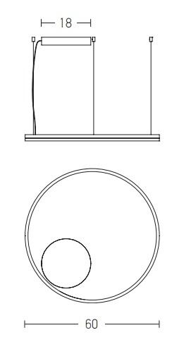 LED PENDANT LIGHT 43W 3000K ALUMINIUM  & ACRYLIC WHITE