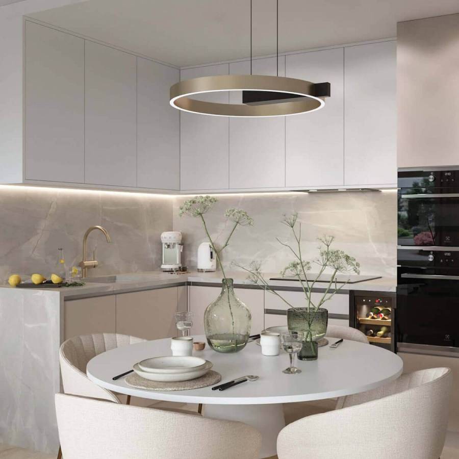 PENDANT LED LIGHT 41W 3000K ALUMINIUM GOLD/ MATT BLACK