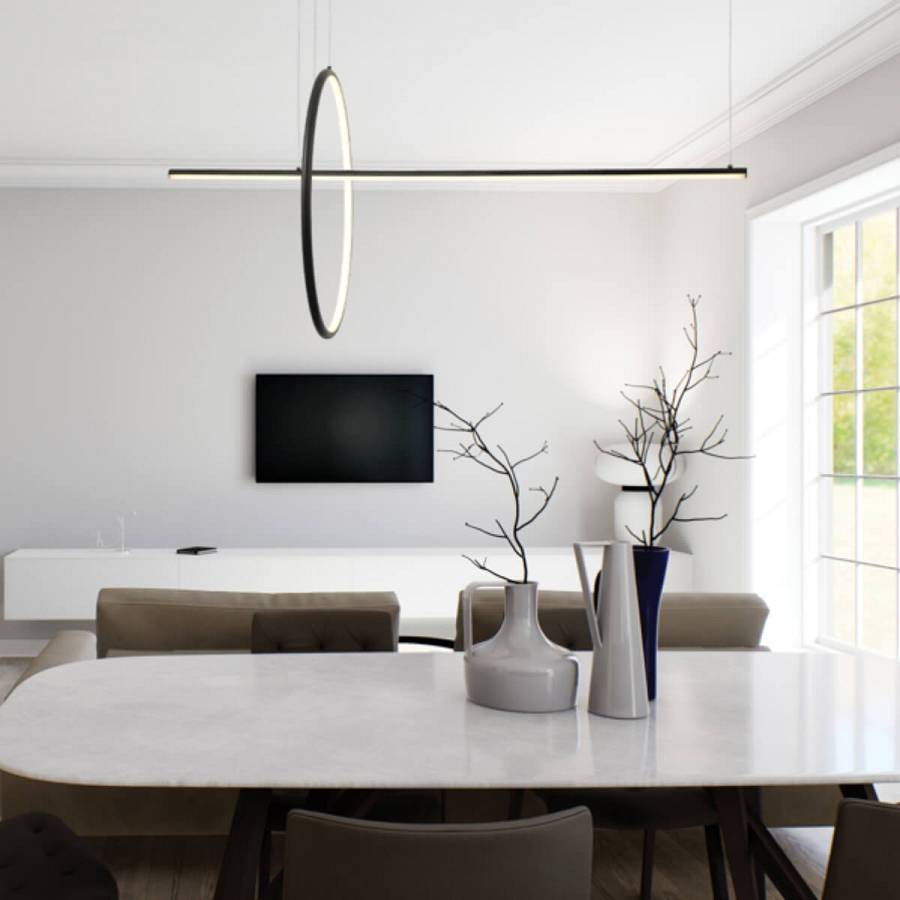 LED PENDANT LIGHT 41W  3000K  ALUMINΙUM  DIMMING  BLACK