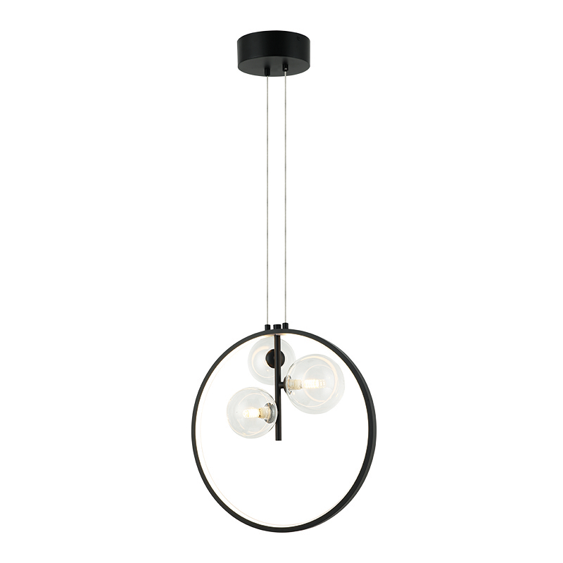 PENDANT LED LIGHT 20W +3 XG9 METAL-GLASS BLACK