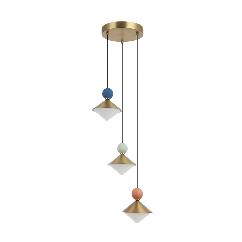 PENDANT LED LIGHT 20W 3000K CERAMIC - METAL - GLASS, BRASS