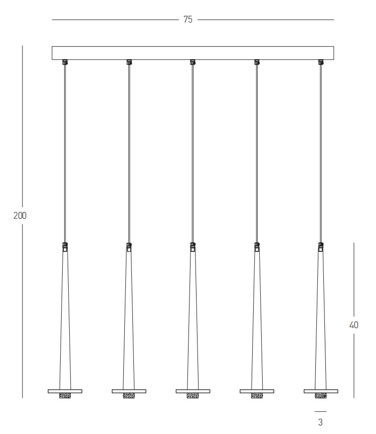 PENDANT LED LIGHT 14W 3000K ALUMINUM -MARBLE BLACK