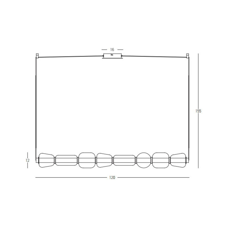 PENDANT LED LIGHT 37W 3000K METAL-GLASS, BLACK-SMOKED GREY