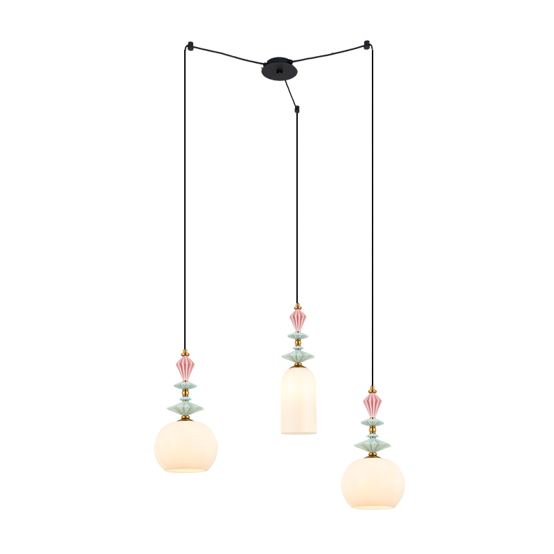 PENDANT LIGHT 3XE27 METAL/CERAMIC/OPAL GLASS