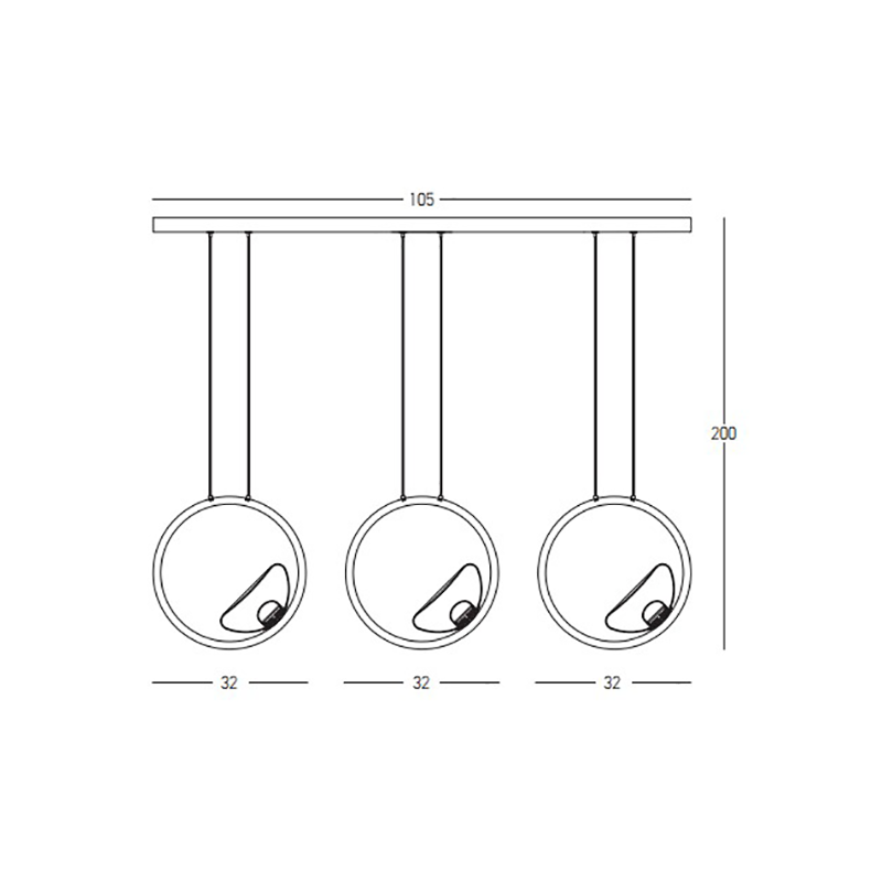 LINE LED LIGHT 21W 3000K ALUMINIUM-GLASS  GOLD