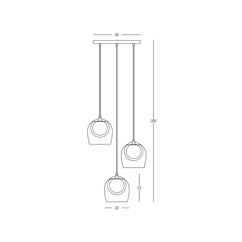PENDANT LED LIGHT 18W 3000K METAL-GLASS