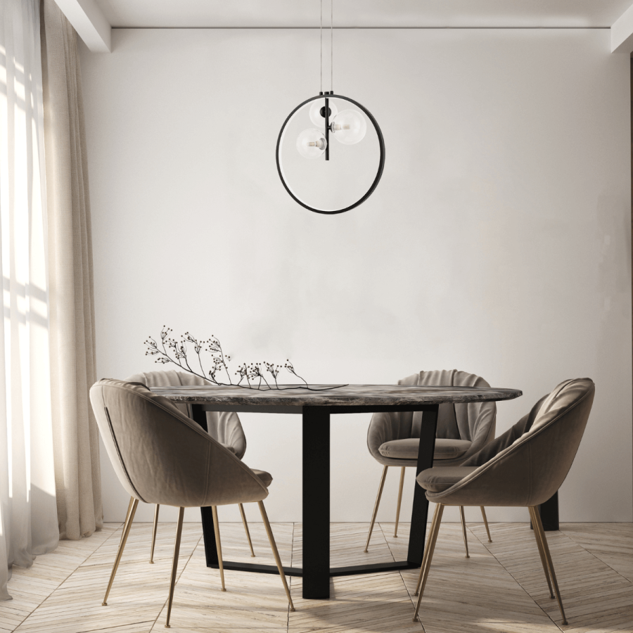 PENDANT LED LIGHT 20W +3 XG9 METAL-GLASS BLACK