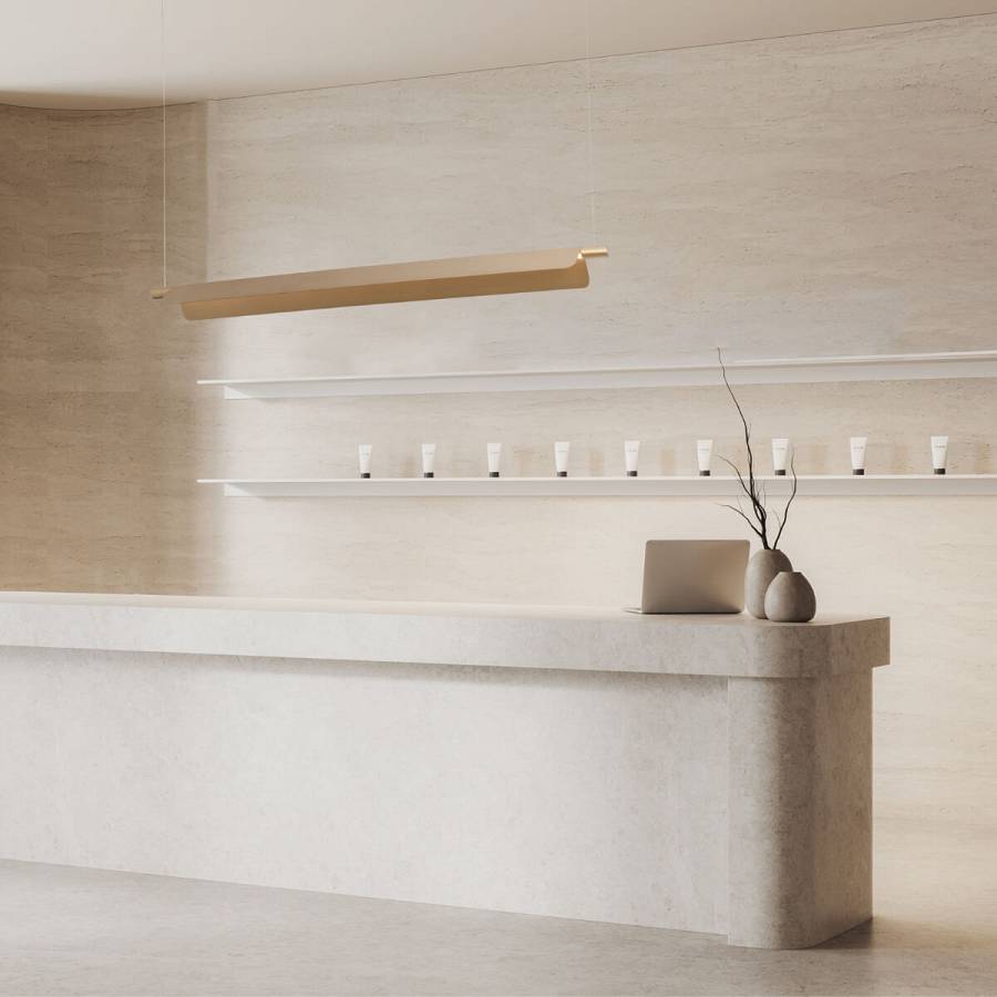 PENDANT LED LIGHT 22W 3000K-4000K-5700K BRUSHED GOLD MOVABLE LIGHT DEFLECTORS