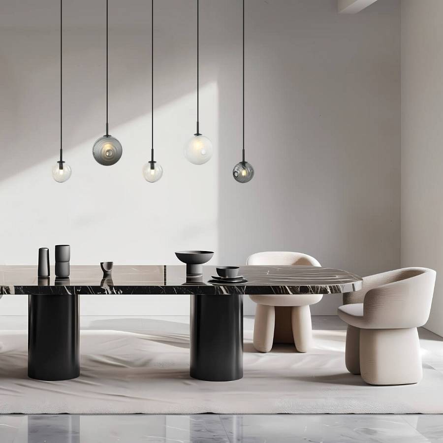 LINE LIGHT 5ΧG9 MAX 5W METAL-GLASS, CLEAR-FROST WHITE-SMOKED