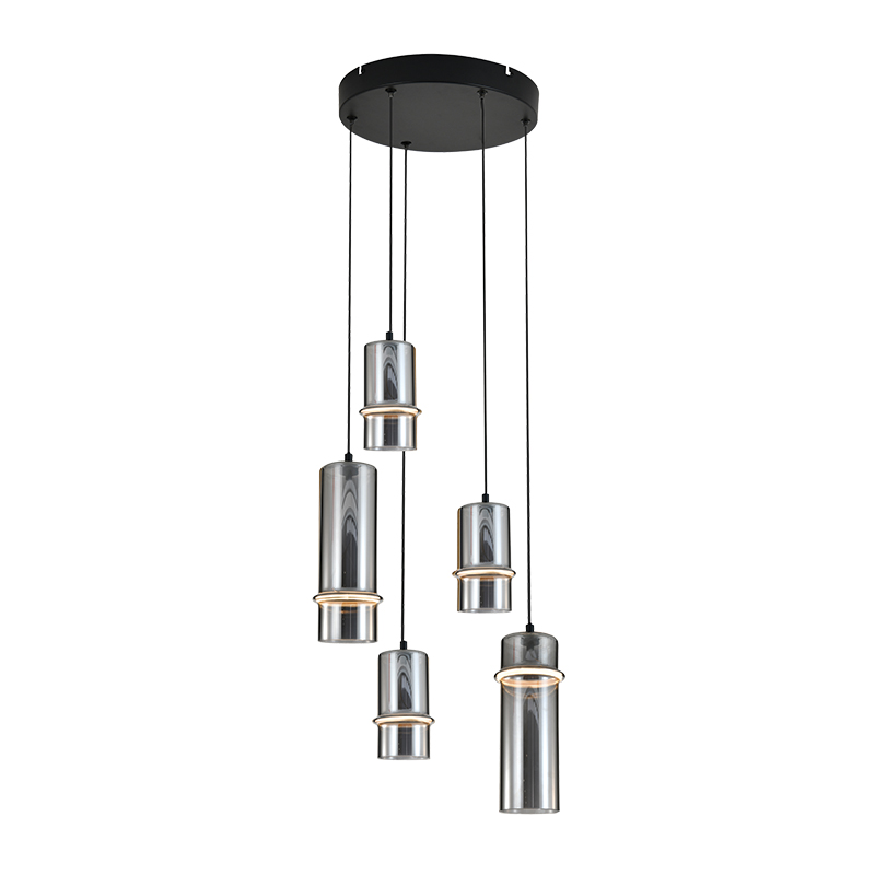 PENDANT LED LIGHT 20W 3000K SANDY BLACK - SMOKED GLASS