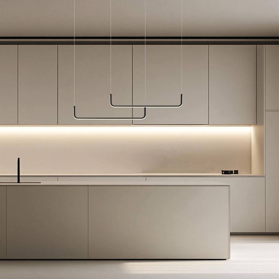 PENDANT LED LIGHT 40W 3000K ALUMINIUM-SILICONE BLACK  MATT