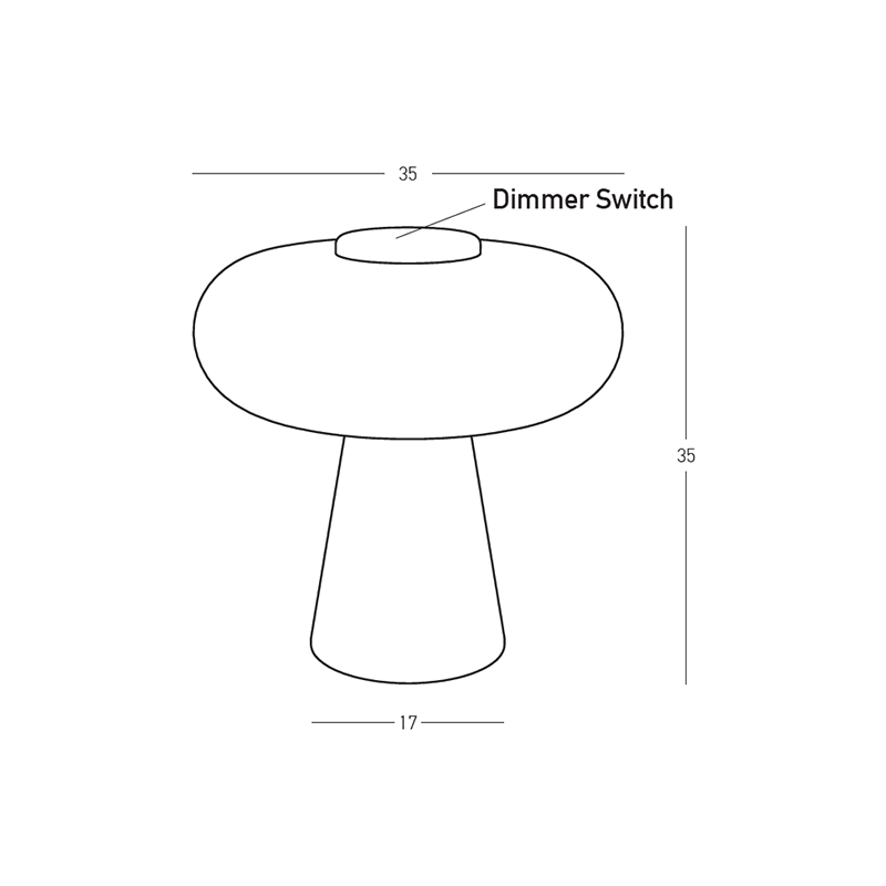 TABLE LED LIGHT 18W 3000K BLACK MATT, TOUCH DIM - SMOKED GLASS