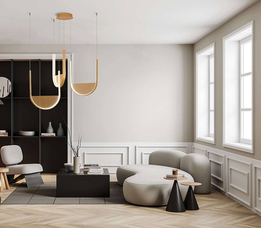 PENDANT LED LIGHT 54W 3000K,4000K GOLD-CHAMPAGNE