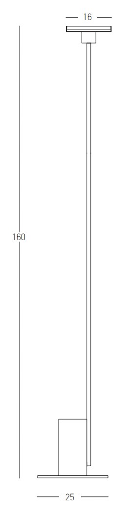 LED FLOOR LIGHT 12W 3000K METAL - ACRYLIC BLACK