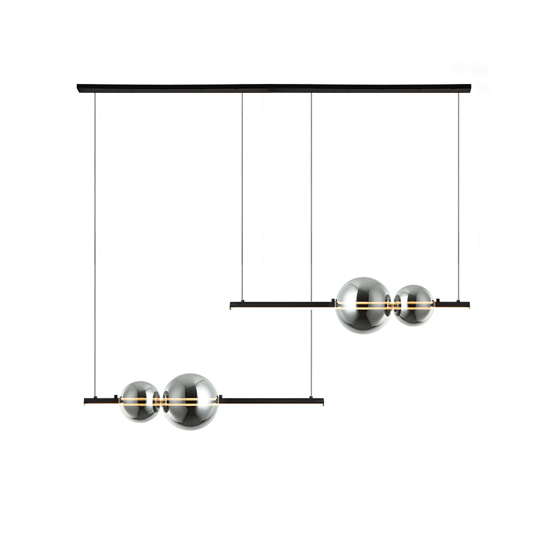 PENDANT LED LIGHT 24W BLACK-SMOKE GLASS