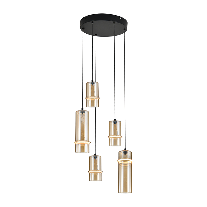PENDANT LED LIGHT 20W 3000KS SANDY BLACK - CHAMPAGNE GLASS