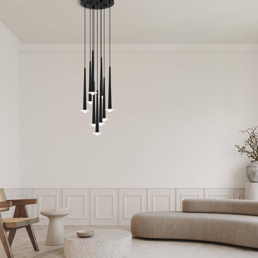 PENDANT LED LIGHT 25W 3000K ALUMINUM -MARBLE BLACK