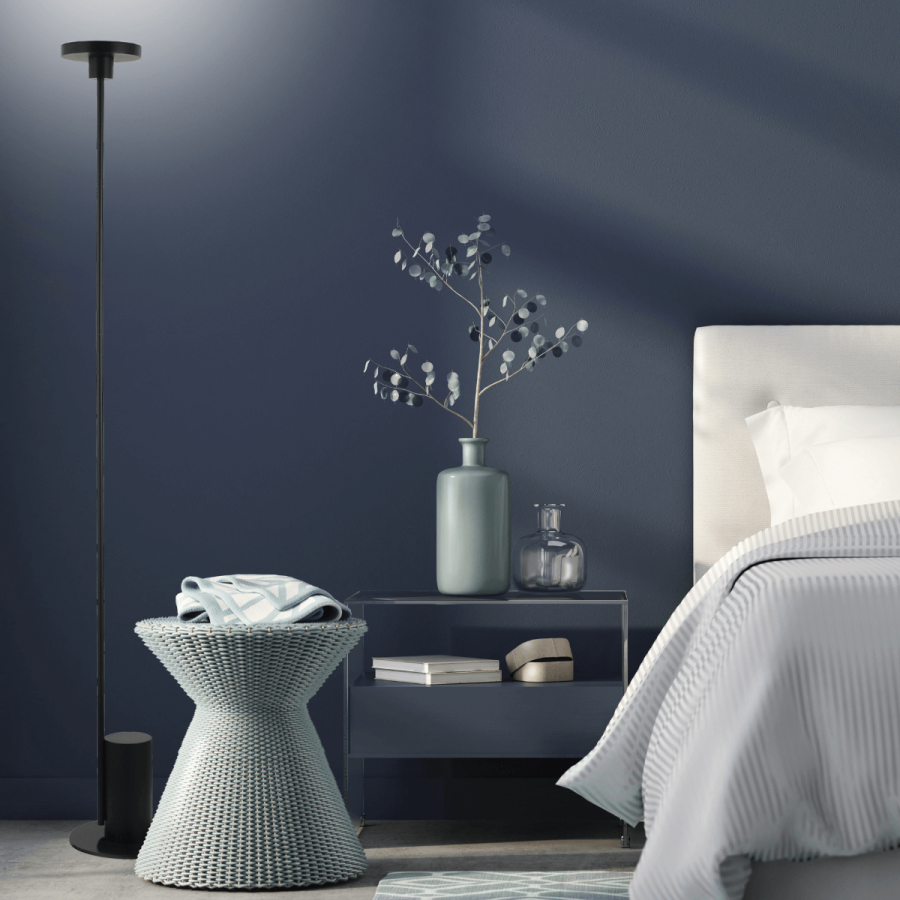 LED FLOOR LIGHT 12W 3000K METAL - ACRYLIC BLACK