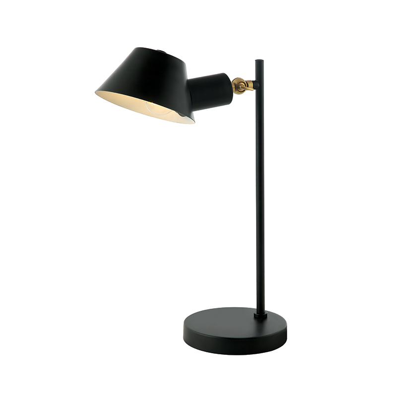 TABLE LAMP E27 MAX 25W IRON BLACK -GOLD  ROTATING HEAD ON/OFF SWITCH