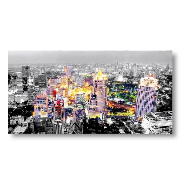 M1086 - Πίνακας κτίρια πόλης από ψηλά