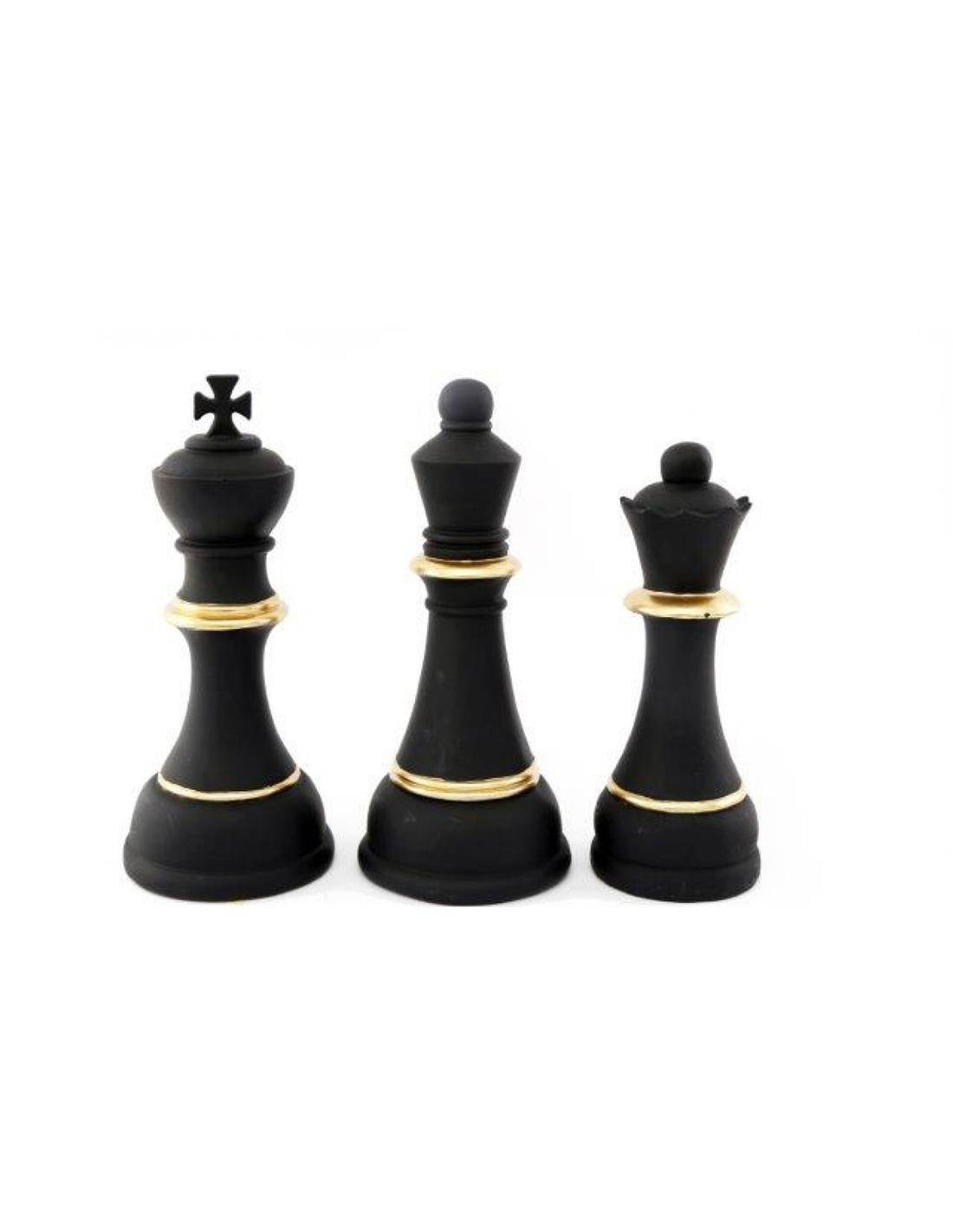 Πιόνια σκάκι μαύρα 28εκ. 2σχ.