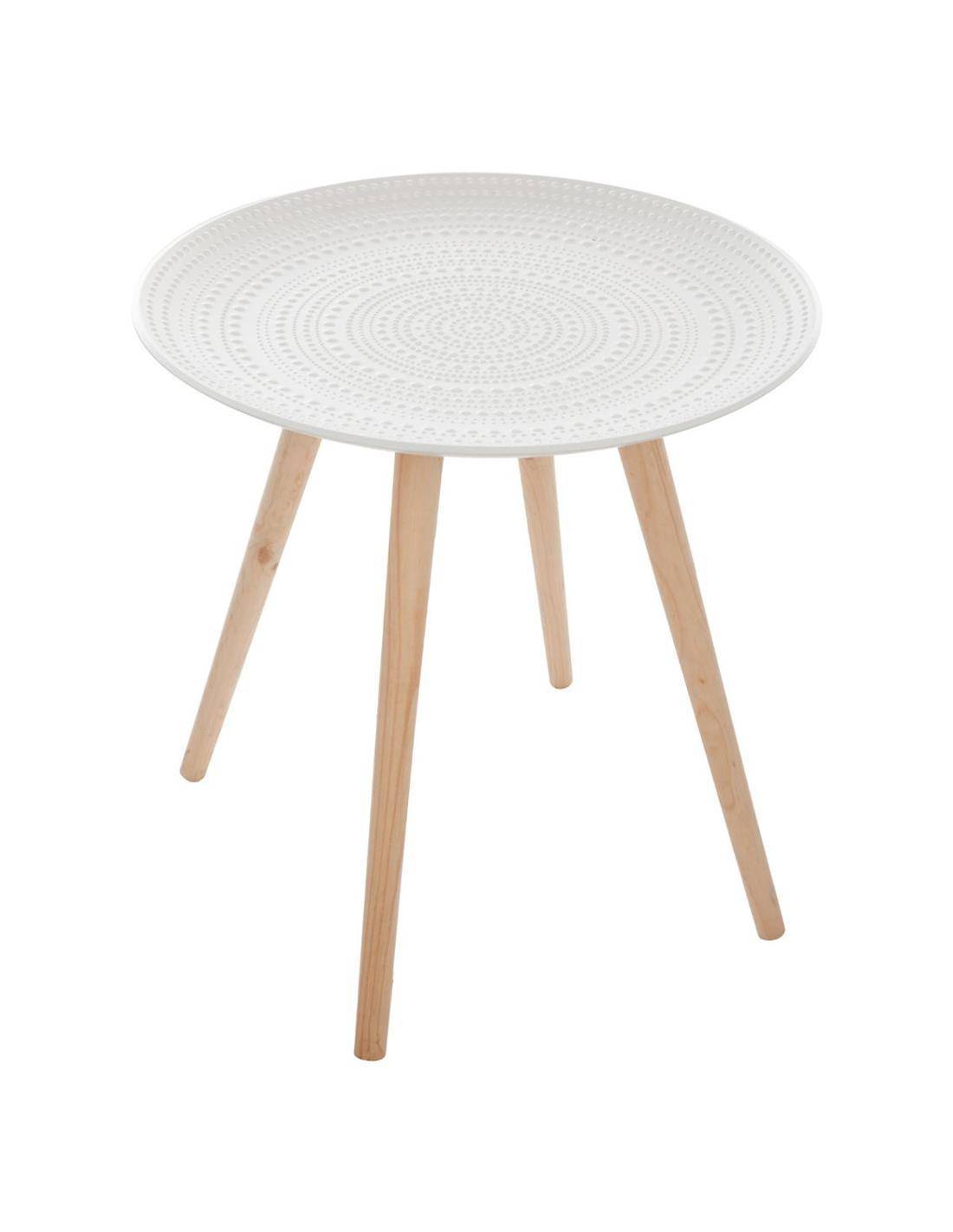 Τραπέζι ξύλινο MILEO λευκό Φ49Χ41,5