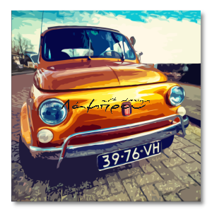 ADL040 - Πίνακας vintage κίτρινο αυτοκίνητο