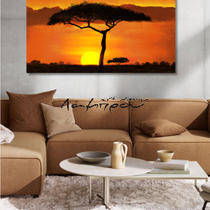 M024 - Πίνακας ηλιοβασίλεμα στην Αφρική