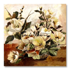 M130 - Πίνακας vintage ζωγραφική λουλουδιών
