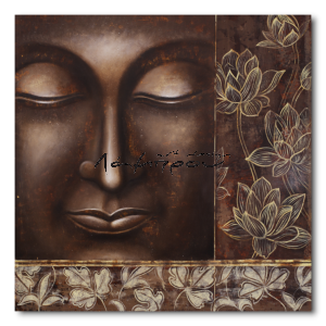 M254 - Πίνακας Βούδας σε καφέ μπρονζέ