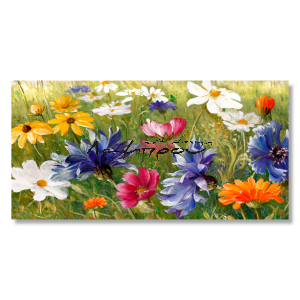 M877 - Πίνακας λουλούδια με έντονα χρώματα