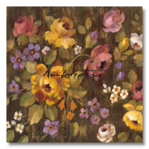 WA012 - Πίνακας άνθη σε γήινους χρωματιστ