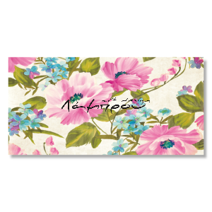 WA053 - Πίνακας ροζ και γαλάζια λουλούδια