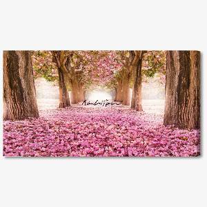 M1108 - Πίνακας δρόμος με ροζ λουλούδια