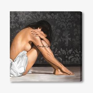M675 - Πίνακας γυμνή γυναίκα που κάθεται