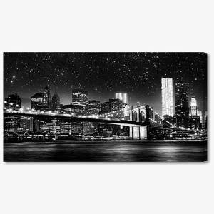 M1015 - Πίνακας NYC Brooklyn Bridge μαύρο και άσπρο